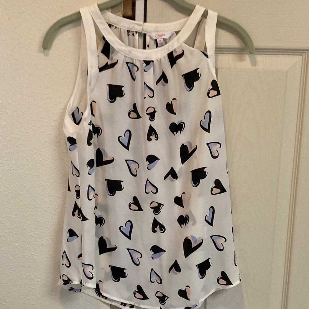 Candies Women's White Heart Print halter Top